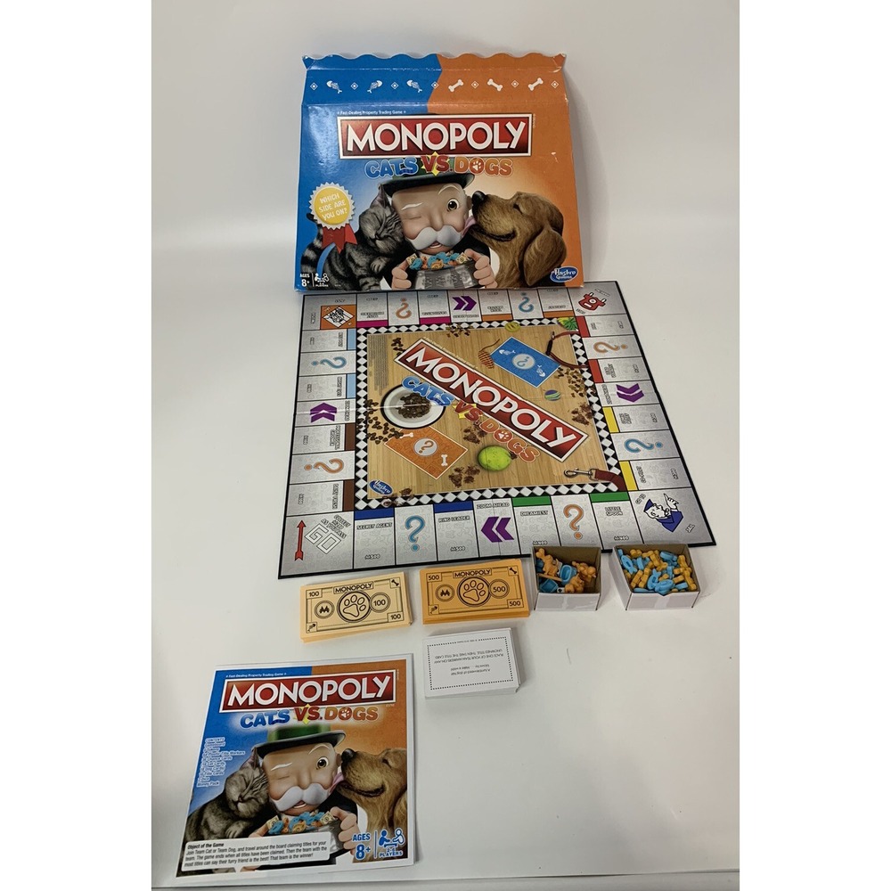 Monopoly Board Game Cats Vs Dogs Hasbro Gaming - Picture 2 of 5